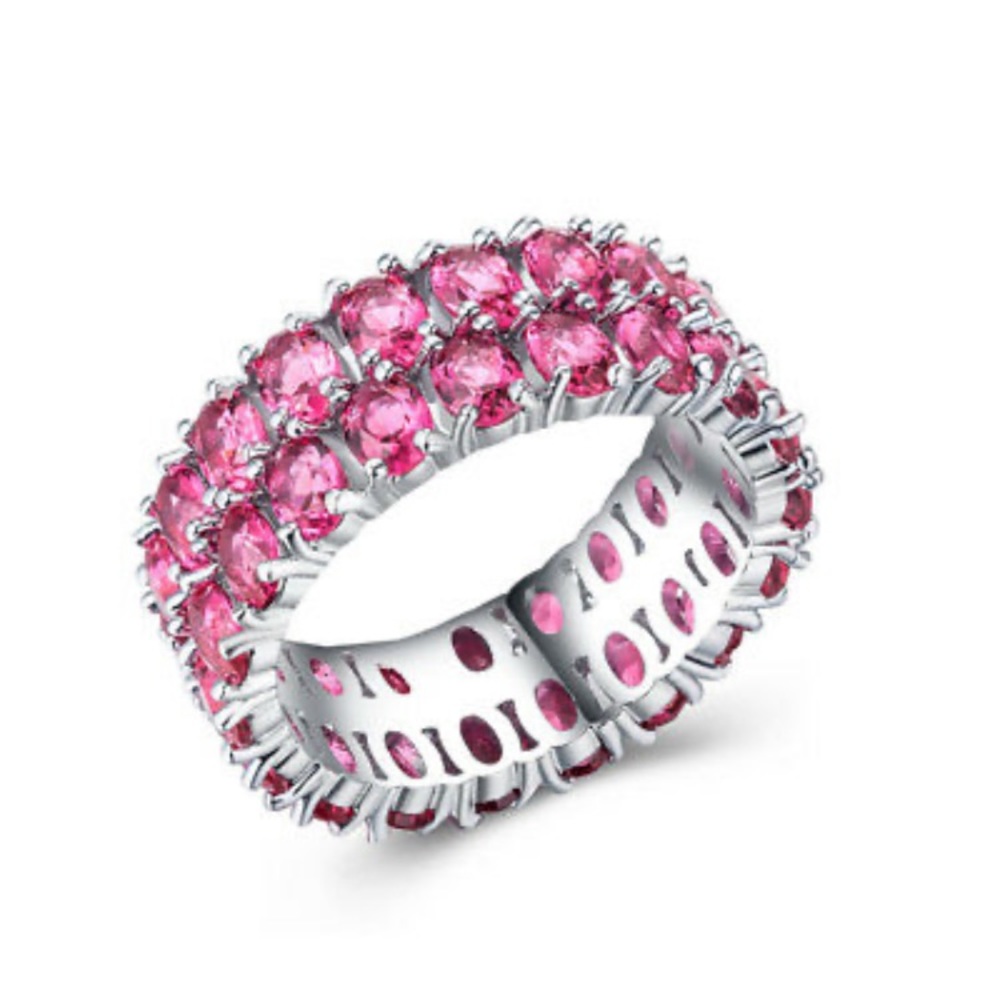 925 Silver Oval Cut Ruby Ring Size 7 - image 8